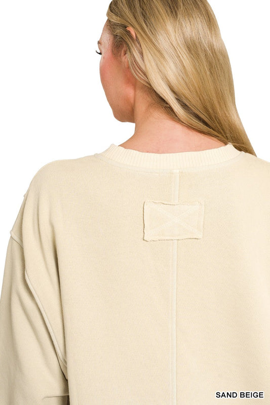 Pigment Dye Exposed-seam Fleece Sweatshirt c9a1f69178b7420baaa760c3c4f54fce-Max