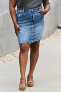 RISEN Amelia Full Size Denim Mini Skirt Medium c9a94d588a2d415a914a02f287e43fcd-Max