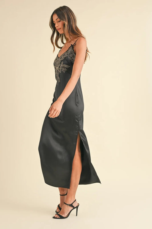 Embroidered Cami Satin Midi Slit Dress c9c6dd19-9f33-4084-a4e7-536330745d53-Max