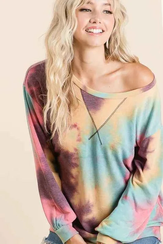 Tie Dye Print French Terry Sweatshirt c9e3a9a5b88141fc889c4c54def35e52-Max-Origin