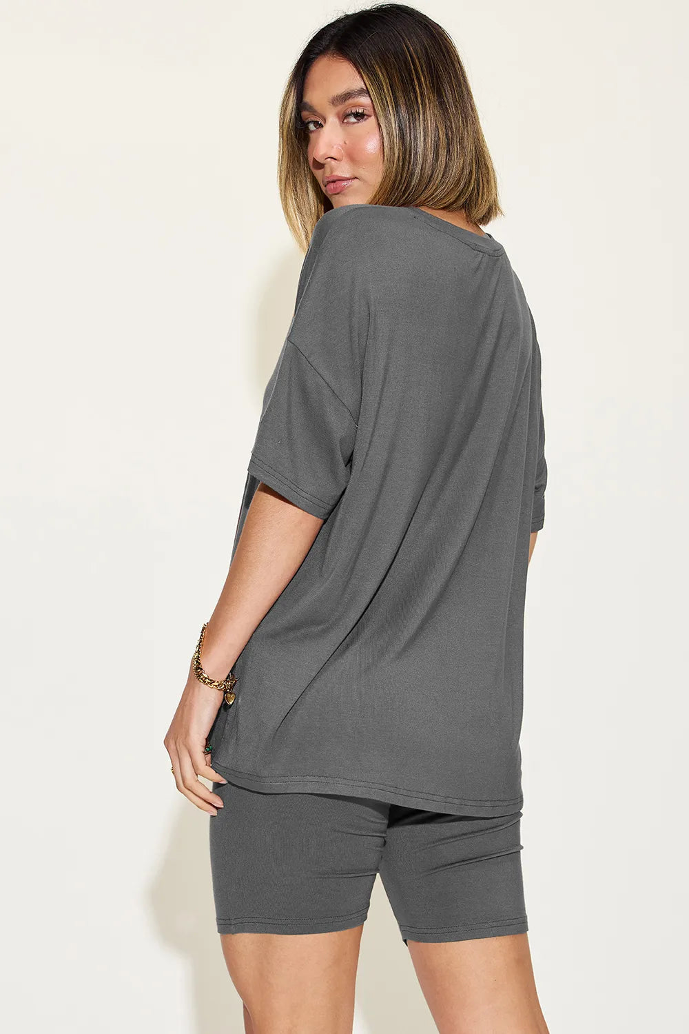 Basic Bae Full Size V-Neck Drop Shoulder T-Shirt and Shorts Set c9ea9600-4209-47b8-9a5c-1c79a35eb784-Max