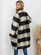 Plaid Double-Breasted Long Sleeve Coat c9ec12dd-3f5f-4957-89c5-122432bb9cb9-Max