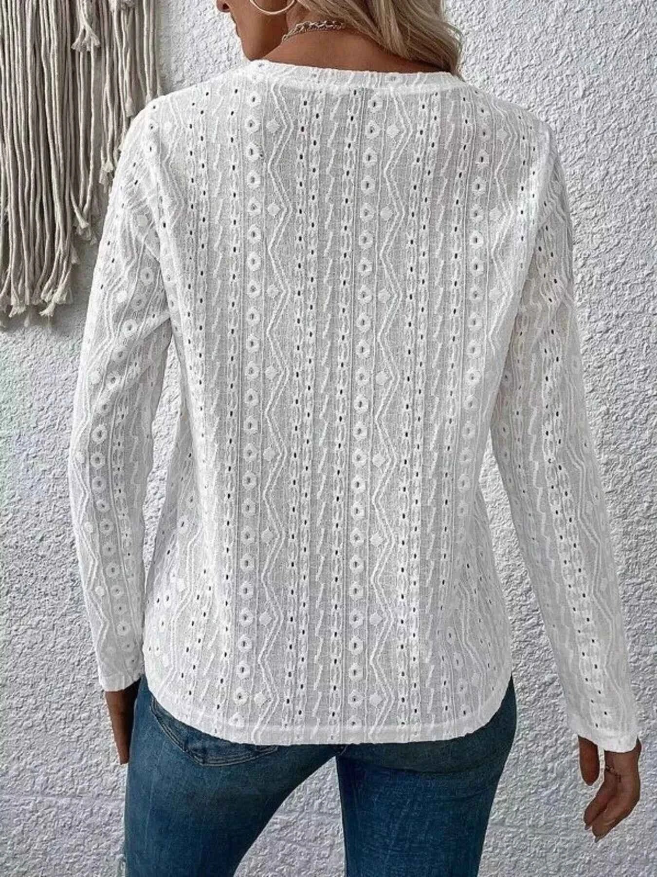 Full Size Eyelet Round Neck Long Sleeve Blouse Plus Size c9f1b3ee1be848118af2b04c4eb28188-Max-Origin