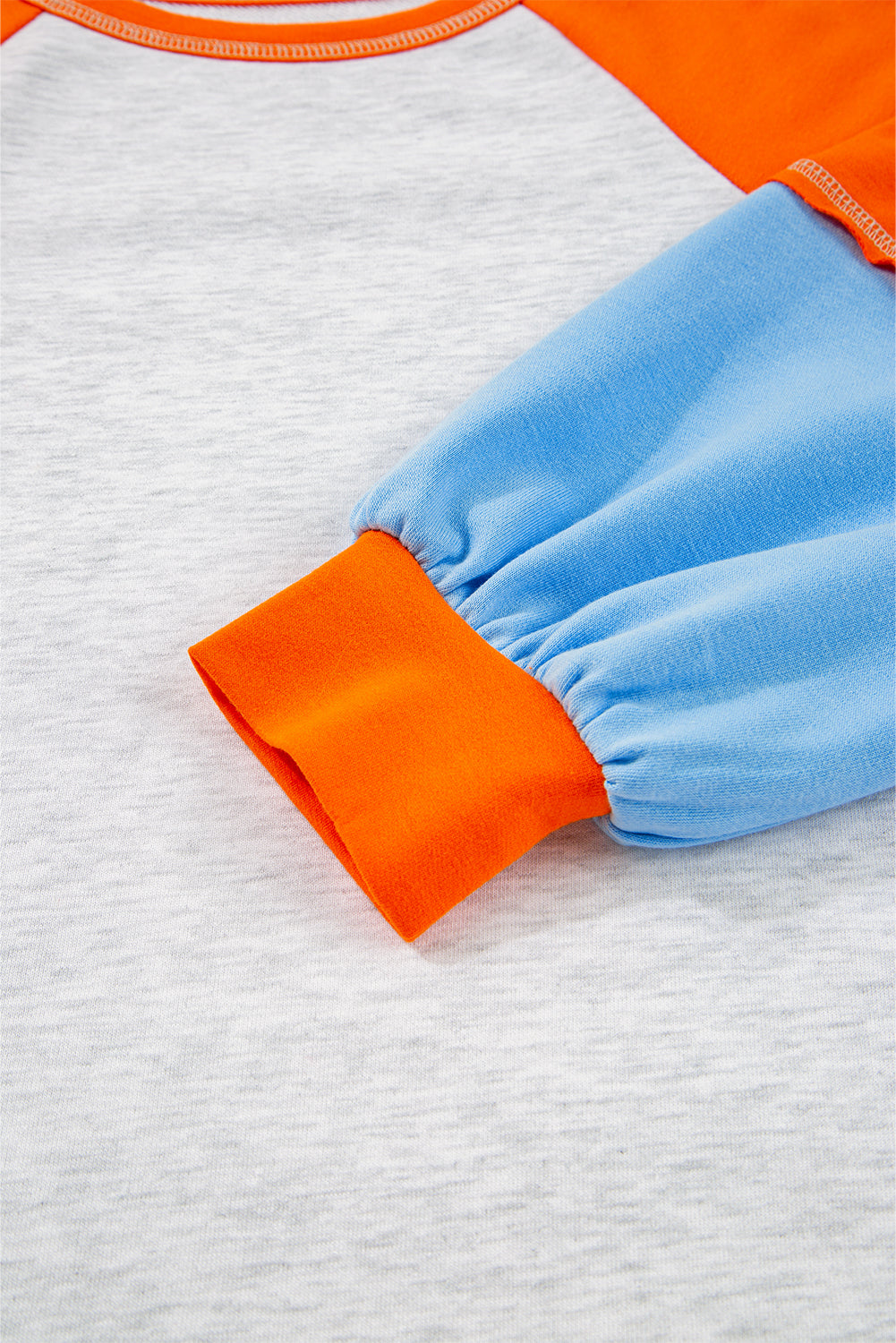 Light Grey Colorblock Raglan Sleeve Loose Fit Top c9f8864b23c1db01