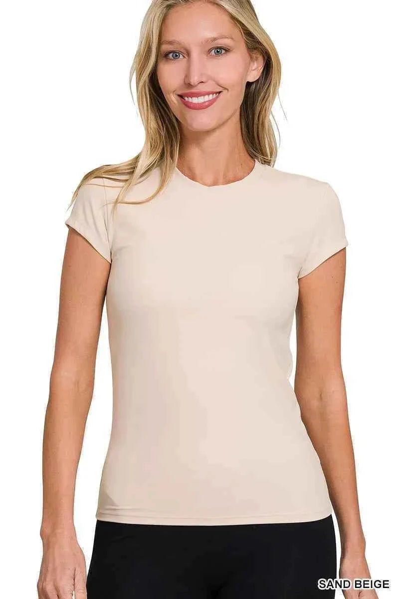 Zenana Interlock Short Sleeve Top SAND BEIGE ca1ec18d47a746528a7d62cd09f77ed3-Max-Origin