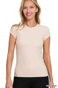 Zenana Interlock Short Sleeve Top SAND BEIGE ca1ec18d47a746528a7d62cd09f77ed3-Max-Origin