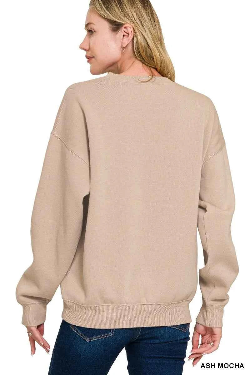 Zenana Fleece Crewneck Long Sleeve Sweatshirt ca4ded989104422bb9e2ebf166b40e46-Max-Origin