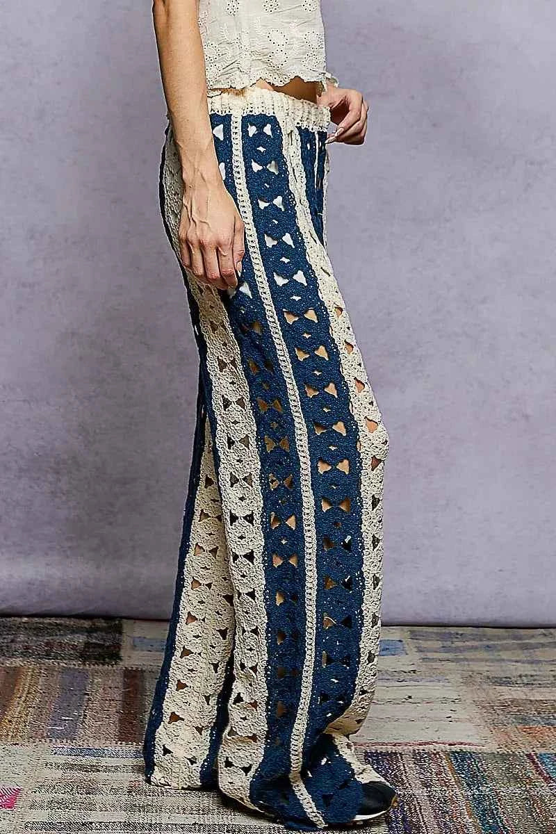 POL Openwork Wide Leg Pants with Stripe Detail ca5289a4-7f01-48b1-b56d-497307c8f469-Max-Origin