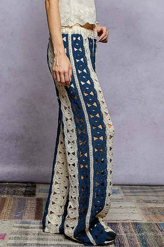 POL Openwork Wide Leg Pants with Stripe Detail ca5289a4-7f01-48b1-b56d-497307c8f469-Max-Origin