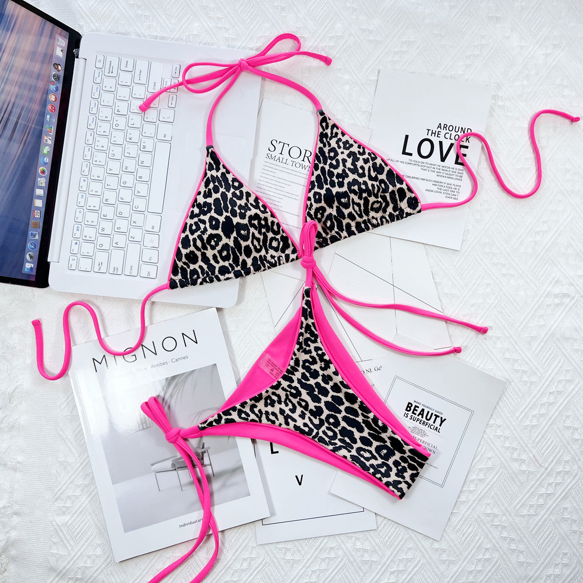 Leopard Print Halter Neck Tie Side Bikini Set ca6144c674974ae3a3b8b55ac63feca3-Max