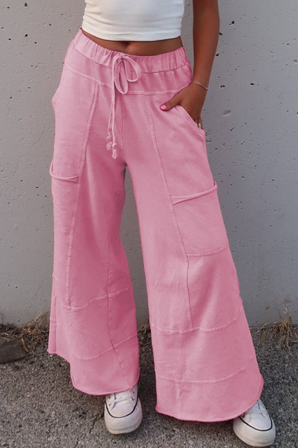 Black Mineral Wash Exposed Seam Wide Leg Cargo Pants ca72a514d8de756b