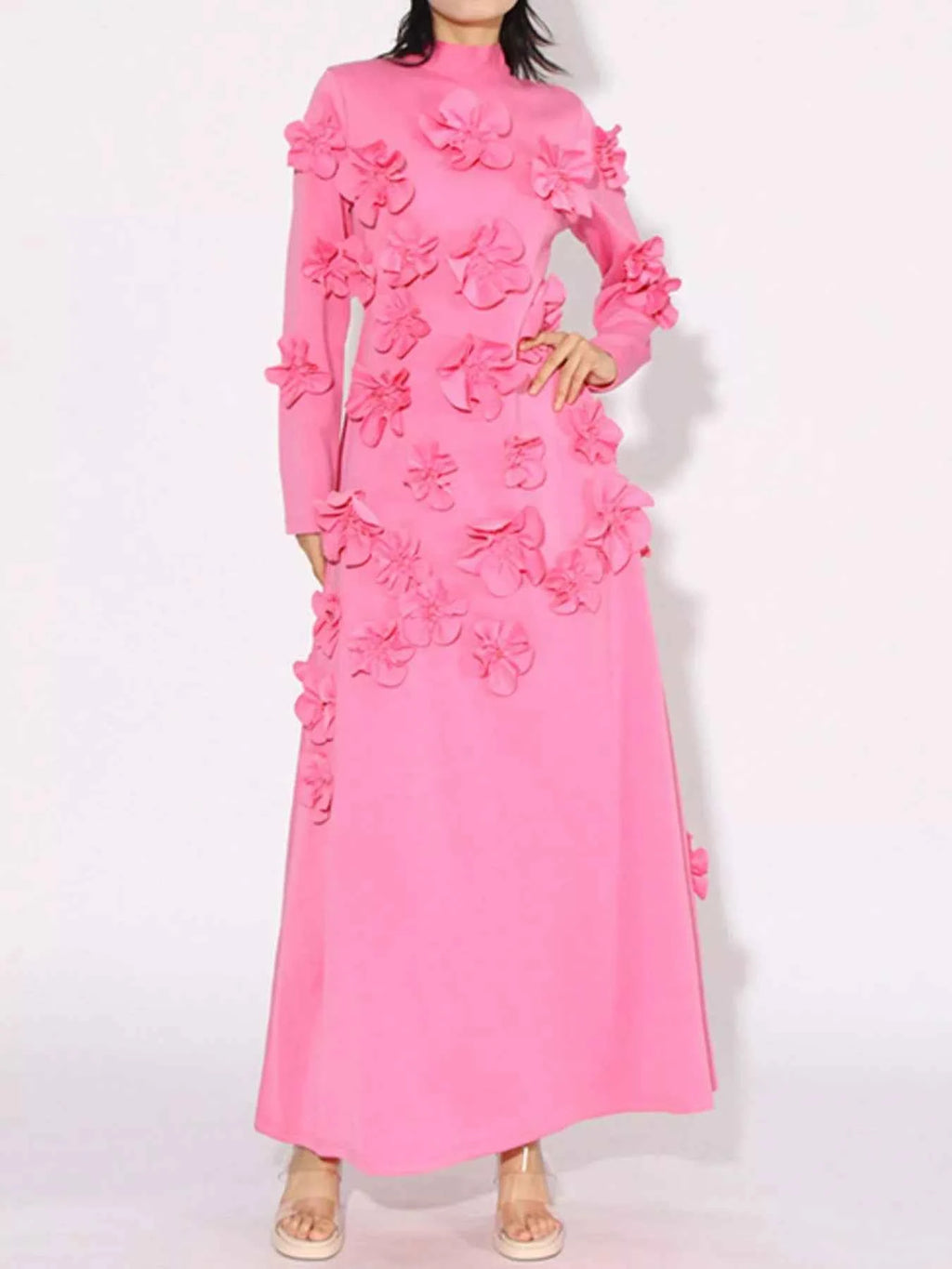 Floral Applique Long Sleeve Maxi Dress ca8a6b1f-f305-4d71-9733-5a0aeaac9ffb-Max-Origin