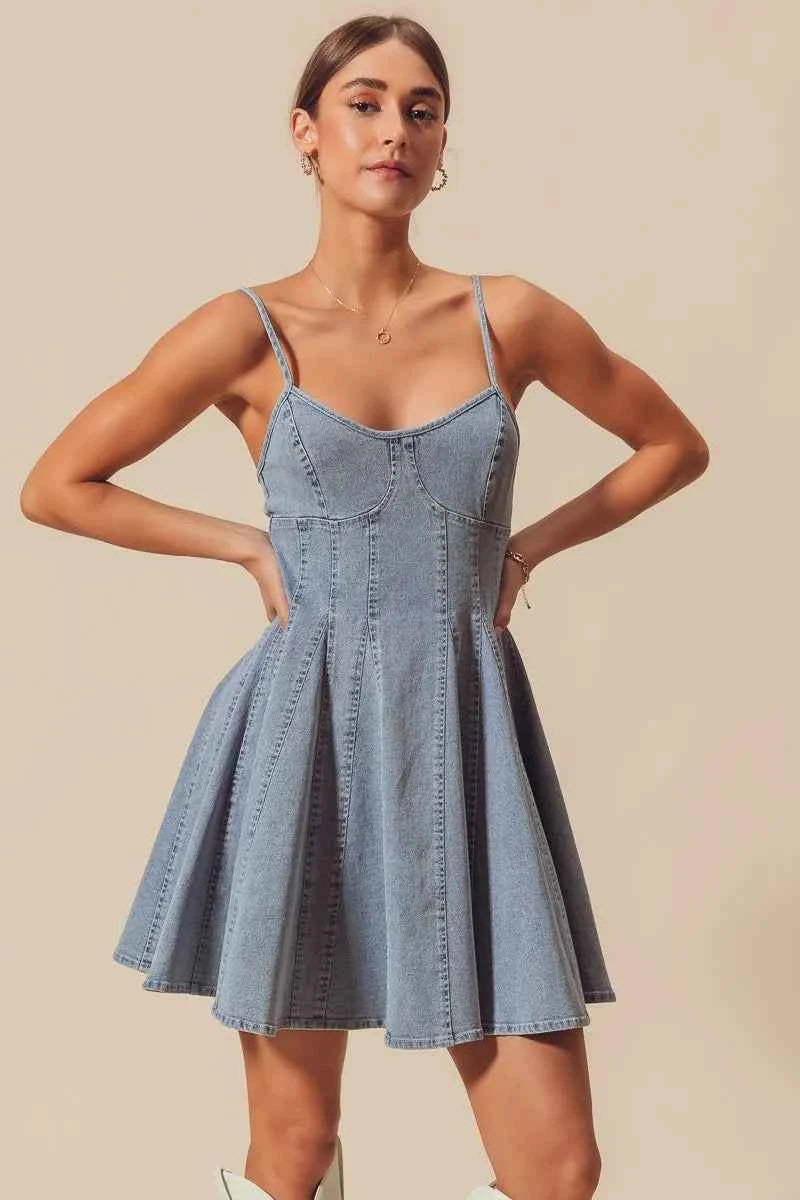 SO ME A Line Fit and Flare Denim Mini Dress ca9fb8ba32c0437b870814dcab8c363c-Max-Origin