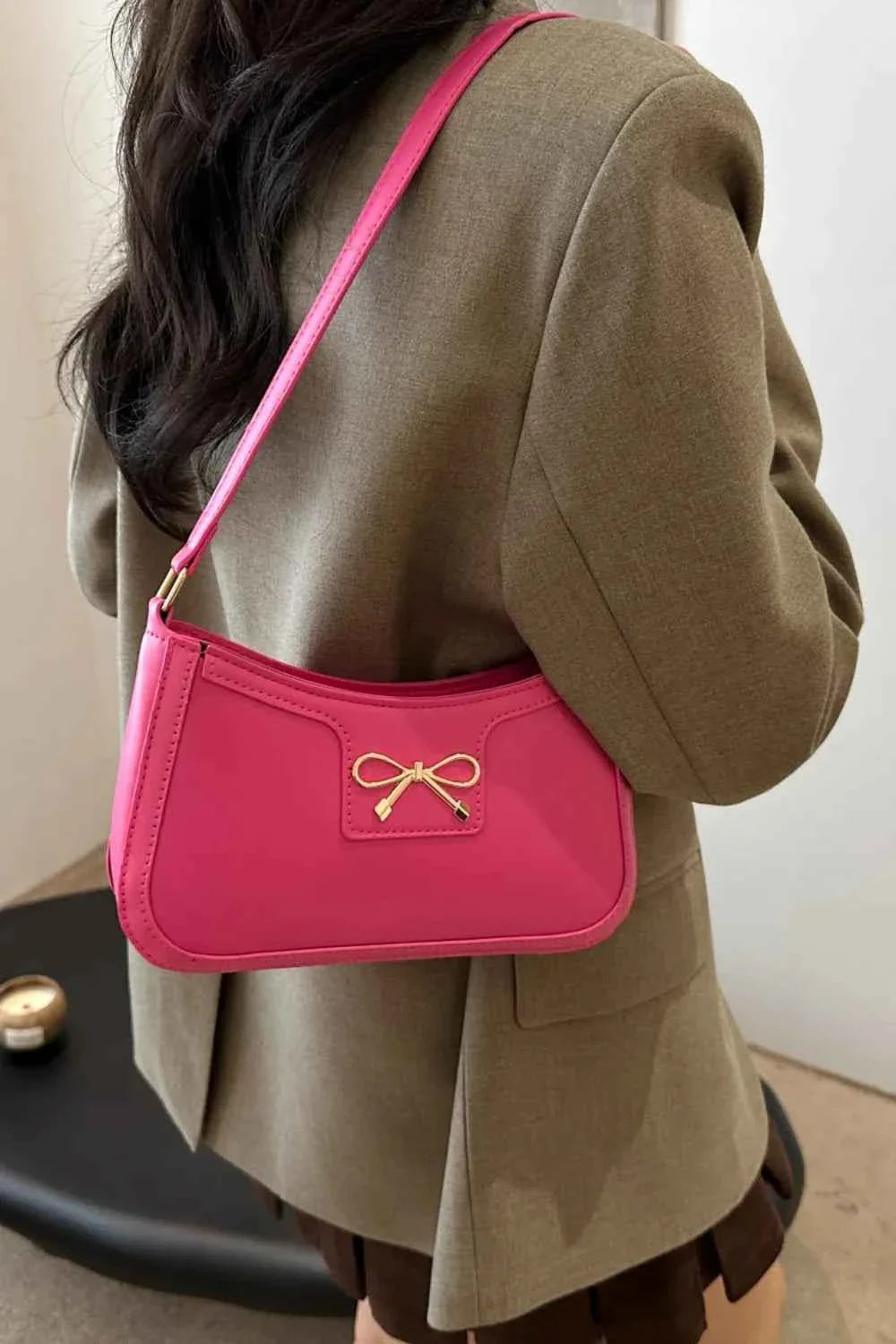 Bow Trim PU Leather Shoulder Bag cab1934a-dcdf-45a6-987a-f4dd1340193b-Max