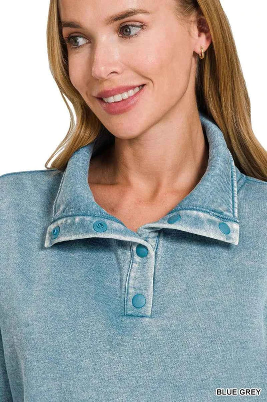 Fleece Washed High Neck Kangaroo Pocket Sweatshirt cabc8bfd92a84e8c9ebb31b179a96a8d-Max-Origin