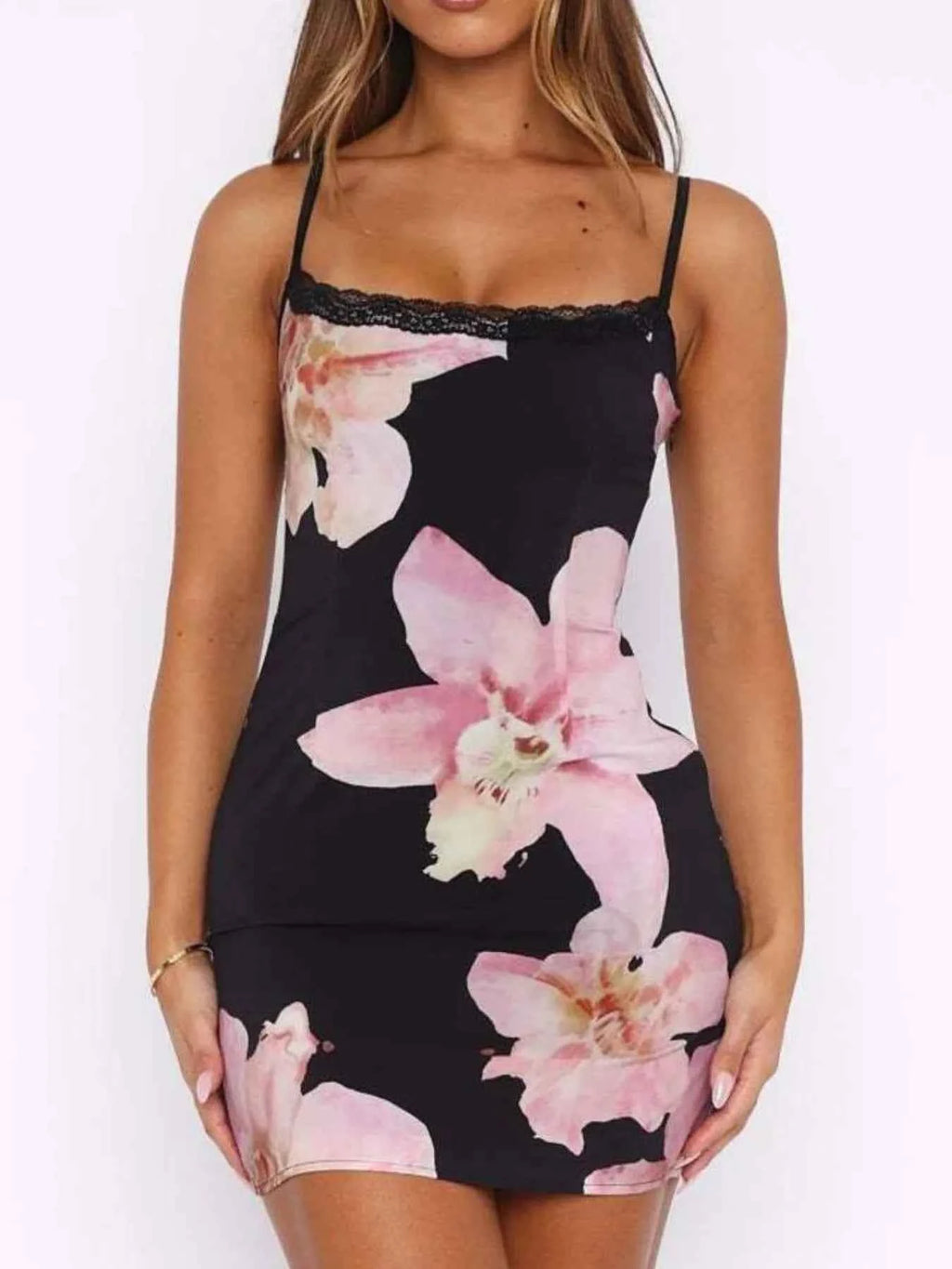 Floral Print Bodycon Cami Dress with Lace Trim cabd1689-2ad6-4ce2-a7e0-c488a26d8f7b-Max-Origin