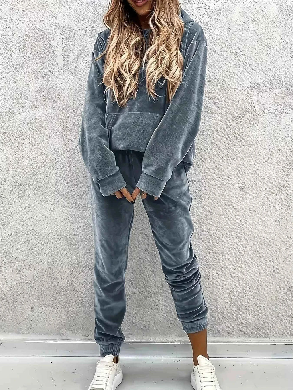 Velvet Long Sleeve Hoodie and Pants Set Gray cac7d49ba1ef4d6a809f1f5ccdf5202a-Max-Origin