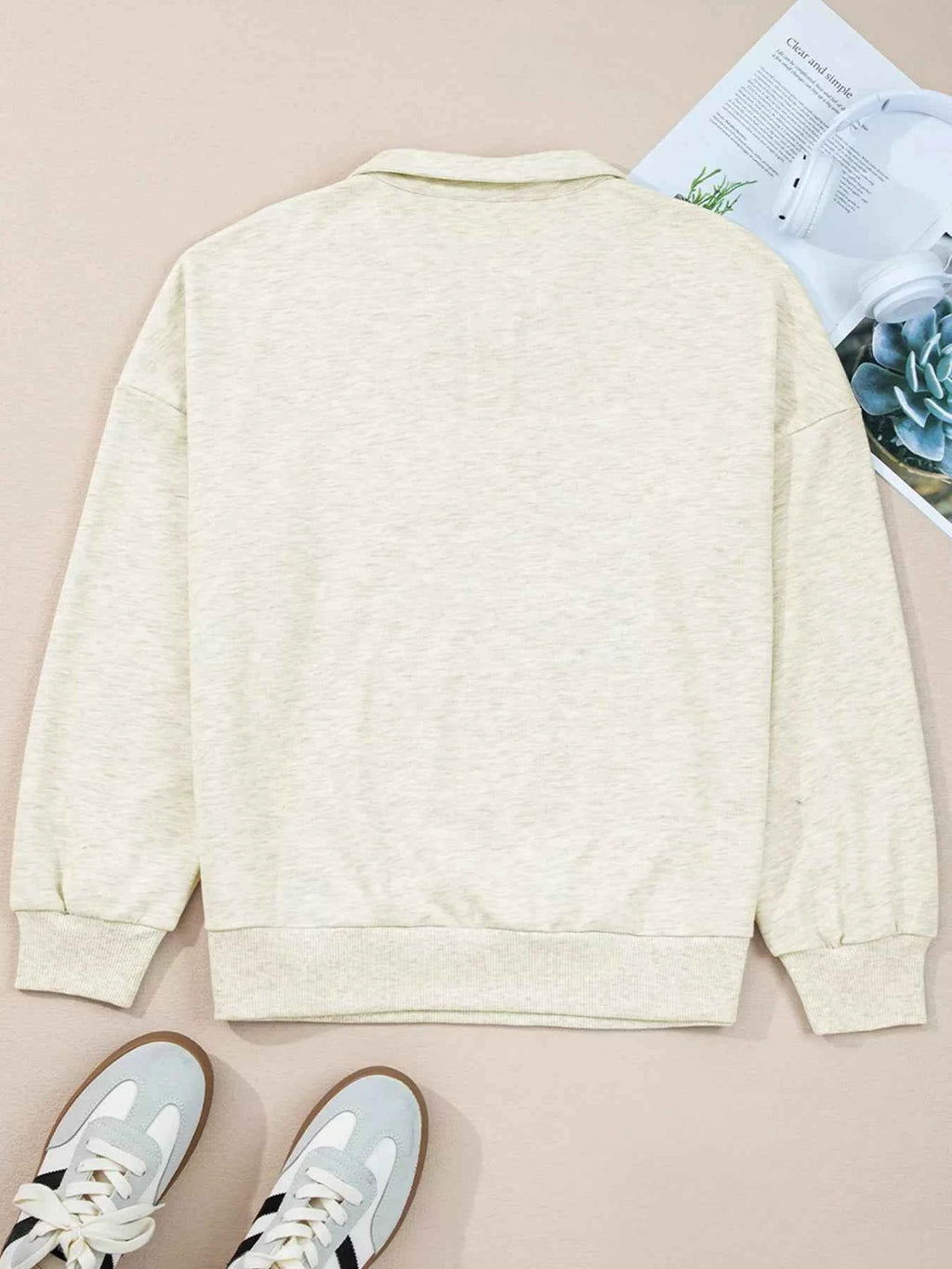 Contrast Striped Patchwork Zip Collar Sweatshirt cae437c7ee2944e69df616619a787a19-Max-Origin