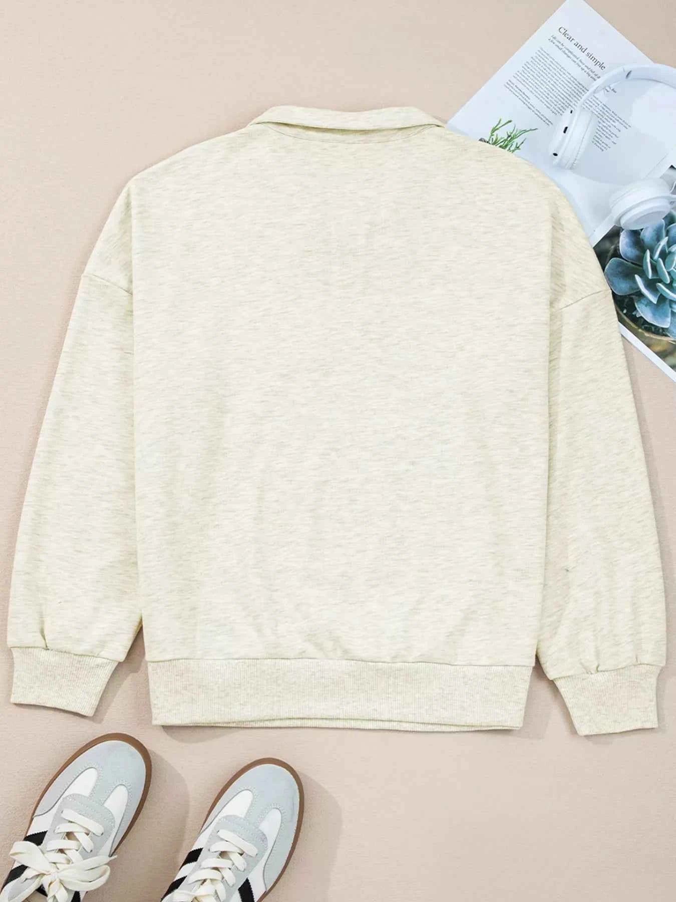 Contrast Striped Patchwork Zip Collar Sweatshirt cae437c7ee2944e69df616619a787a19-Max-Origin