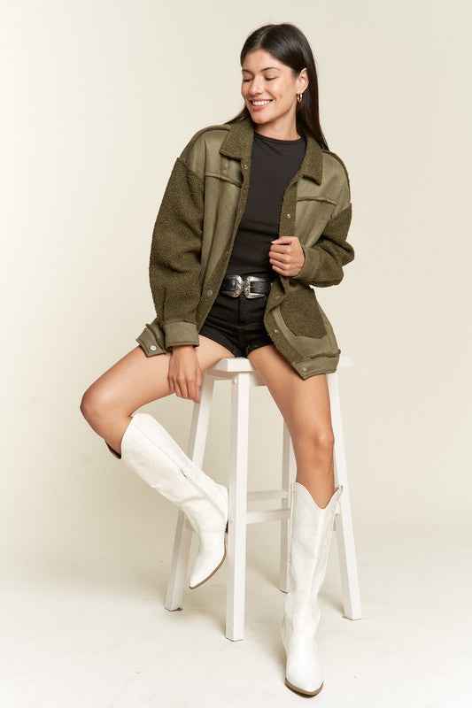 FAUX FUR AND SUEDE JACKET JJO5028 caf098b7-7238-47e4-9d4a-9ee80123d05b