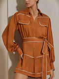 Button Front Long Sleeve Shirt Dress Orange caf15e2e-d6f5-4ce9-a9c7-c2a924b3f284-Max-Origin