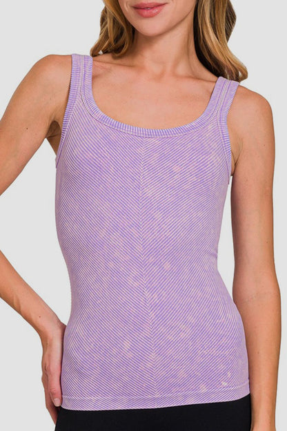 Zenana Ribbed Scoop Neck Tank