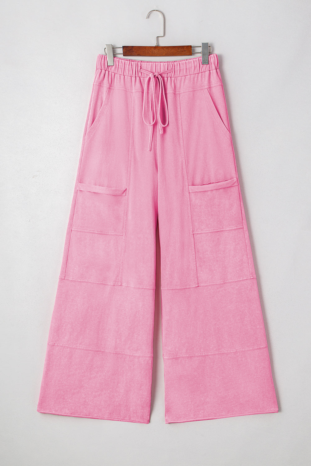 Black Mineral Wash Exposed Seam Wide Leg Cargo Pants cb0b8a8b72e1c799