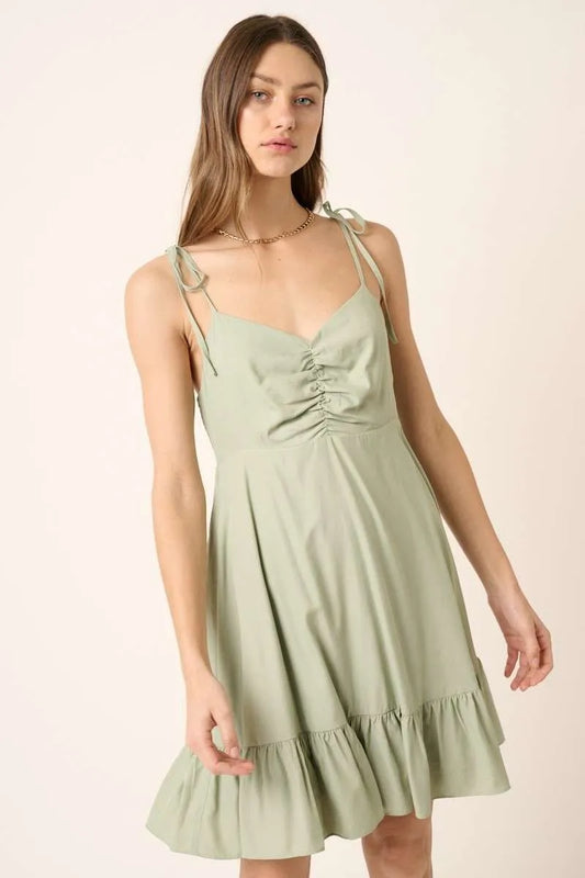 Mittoshop Ruched Detail Spaghetti Tie Mini Dress cb1c64f807b24ce58681226ef98da28e-Max-Origin