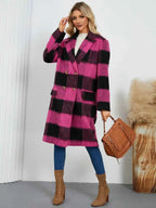 Plaid Double-Breasted Long Sleeve Coat cb1e179c-48e9-468c-af6c-a8ad7589afdd-Max