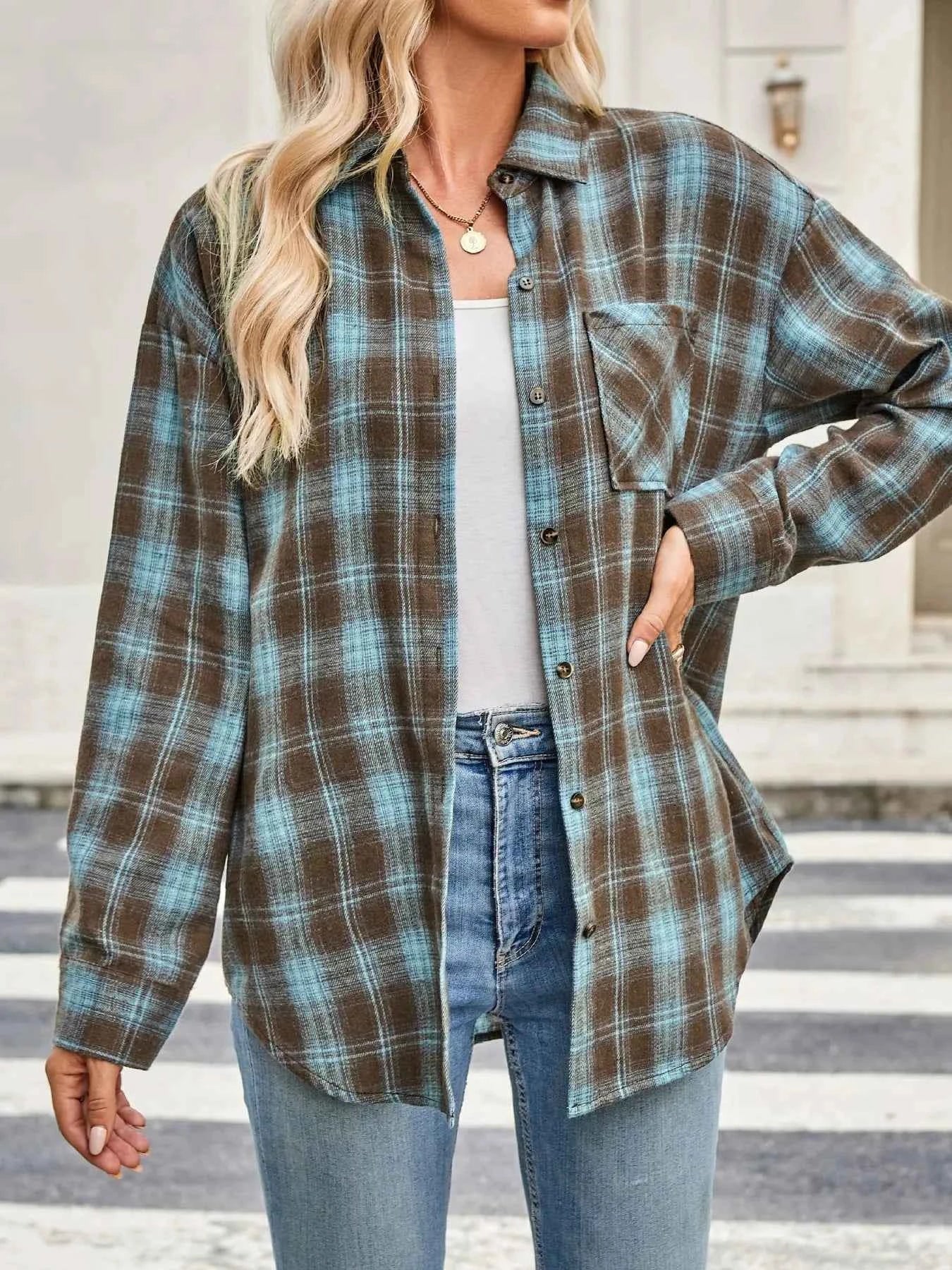 Plaid Button Up Long Sleeve Shirt cb324565e86a42598b93813793227a56-Max-Origin