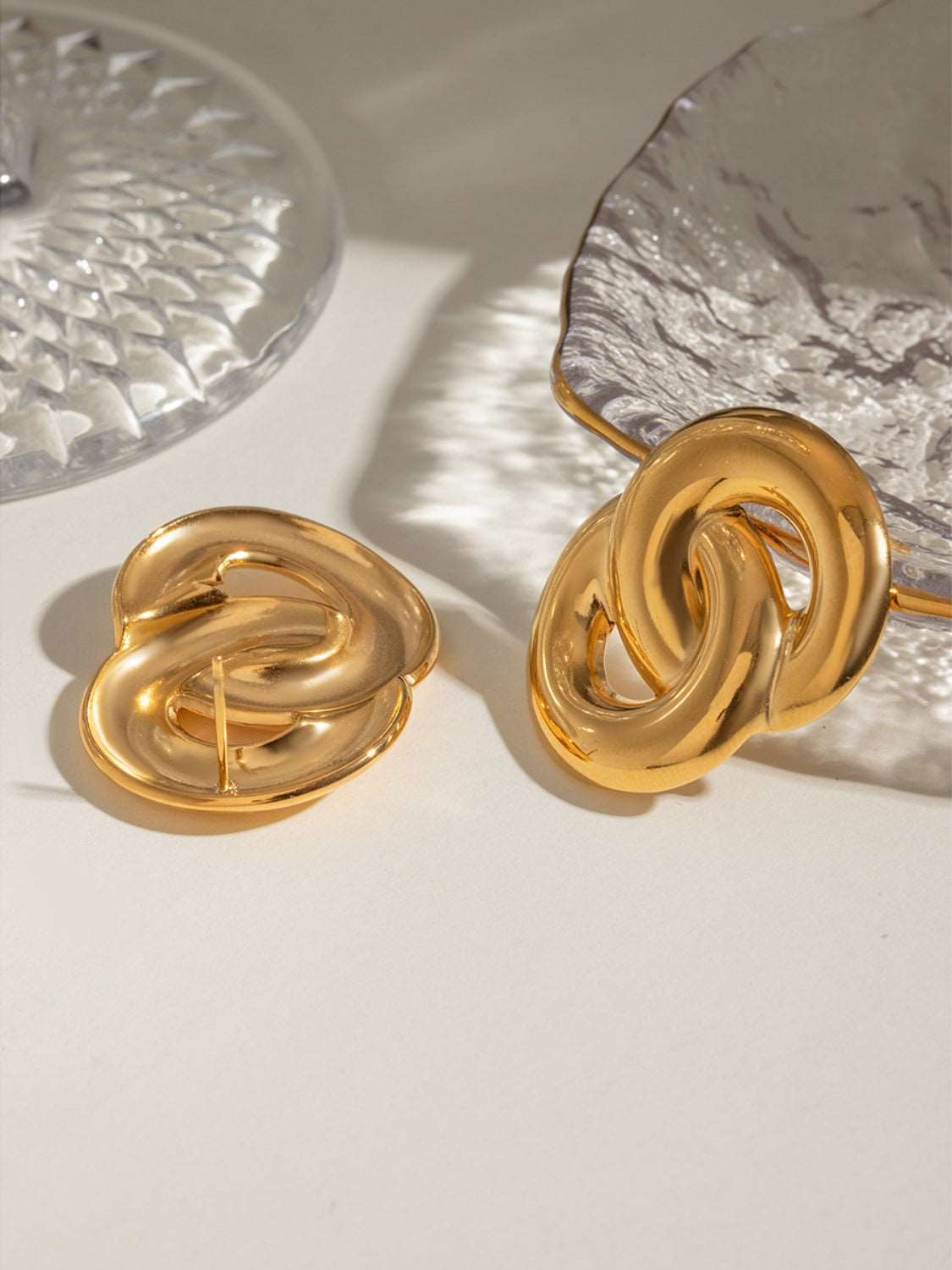 18K Gold-Plated Stainless Steel Knotted Earrings