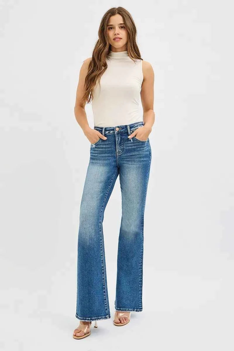 RISEN Full Size Tummy Control High Rise Flare Jeans Plus Size cb36b624da8b45dd9d113dce412834b4-Max-Origin