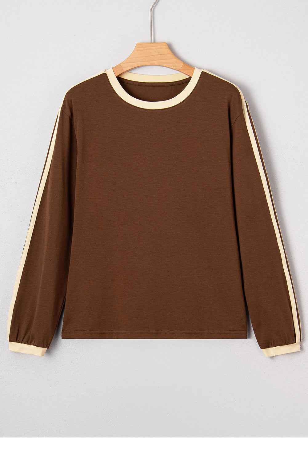 Fiery Red Varsity Striped Crew Neck Long Sleeve Top cb434ea70085d292