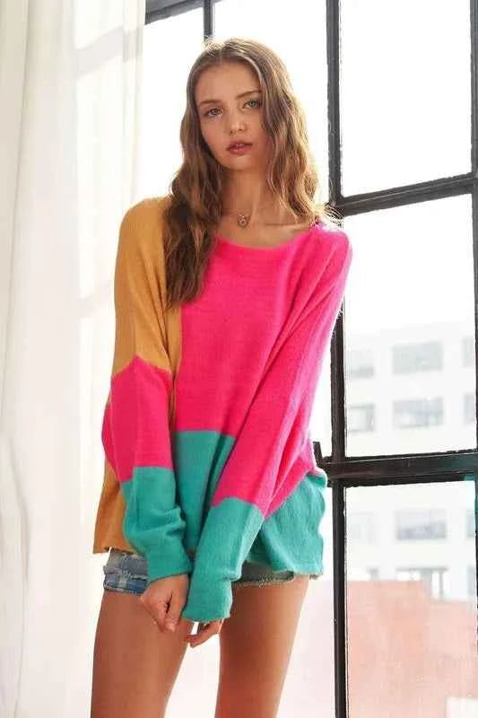 ADORA Loose Fit Colorblock Sweater cb505487eecf4bd39c3e415eebb47695-Max-Origin