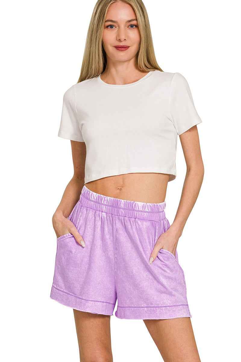 Zenana Acid Washed Oversized Top & Shorts Set cb5e0669ffac47f0bdb5f9a479b515ed-Max