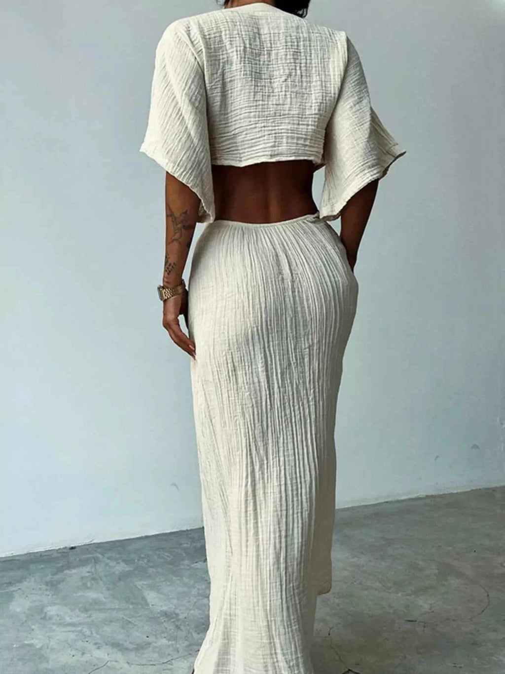 Tie Front Cutout Maxi Dress cb60423d00ca4e95b146335402abdc9a-Max-Origin
