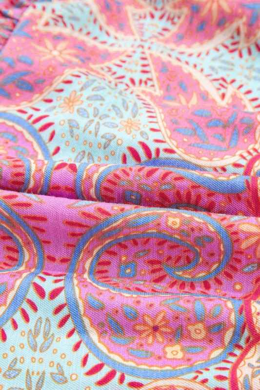 Tribal Paisley Ruffle Sleeve Notch Neck Midi Dress cb72d8d7-6bb8-4696-bfd1-8daa2392d8ff_be5dba5b-90e8-4498-acf3-863b2ee2ea99