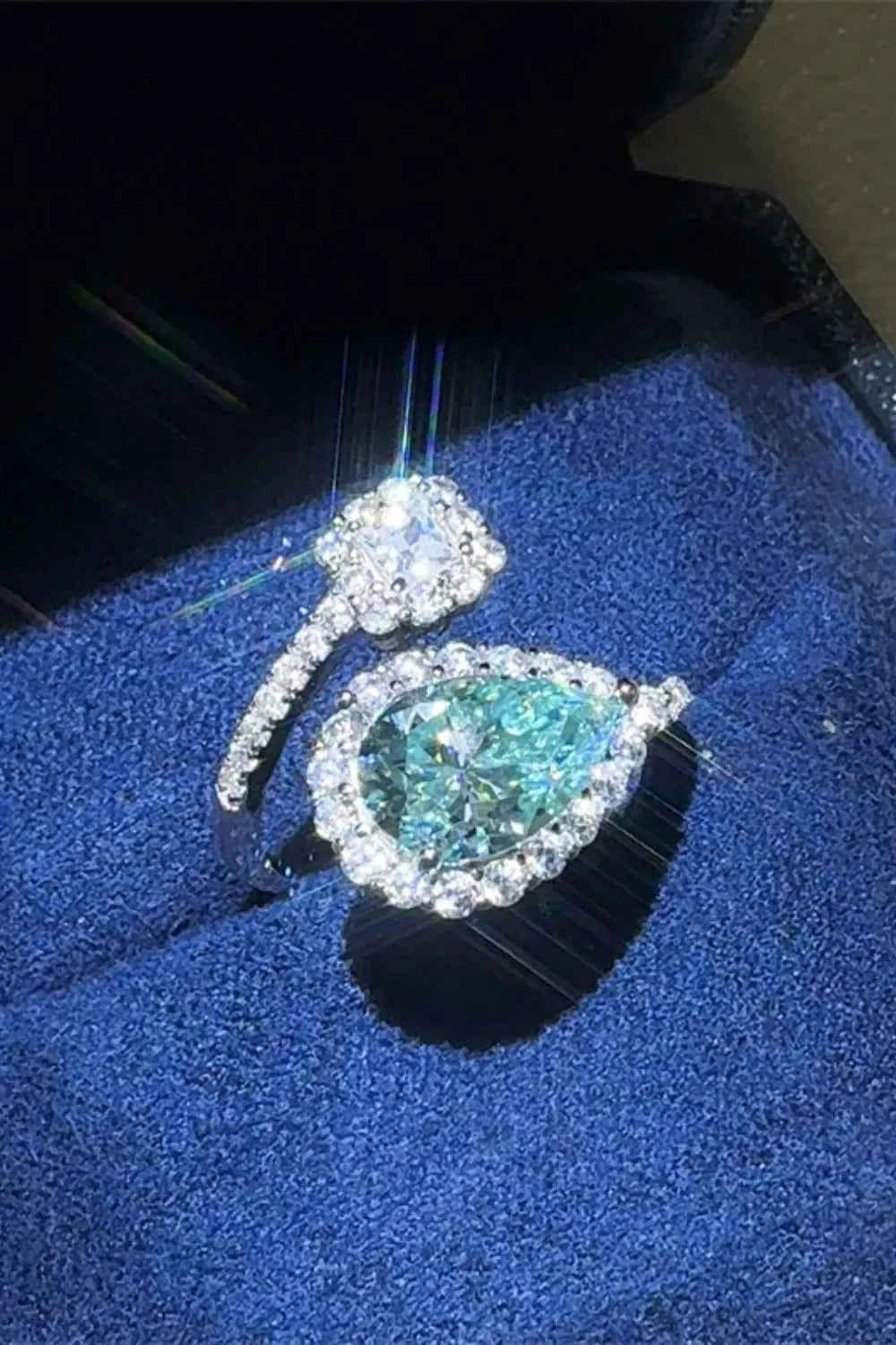 2 Carat Moissanite 925 Sterling Silver Bypass Ring Turquoise One Size cb741ed7-8f38-47b0-accd-2e11dc199ccd-Max