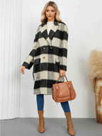Plaid Double-Breasted Long Sleeve Coat cb7d5e1d-e0cb-46da-bd49-eb46c4f8c7f7-Max