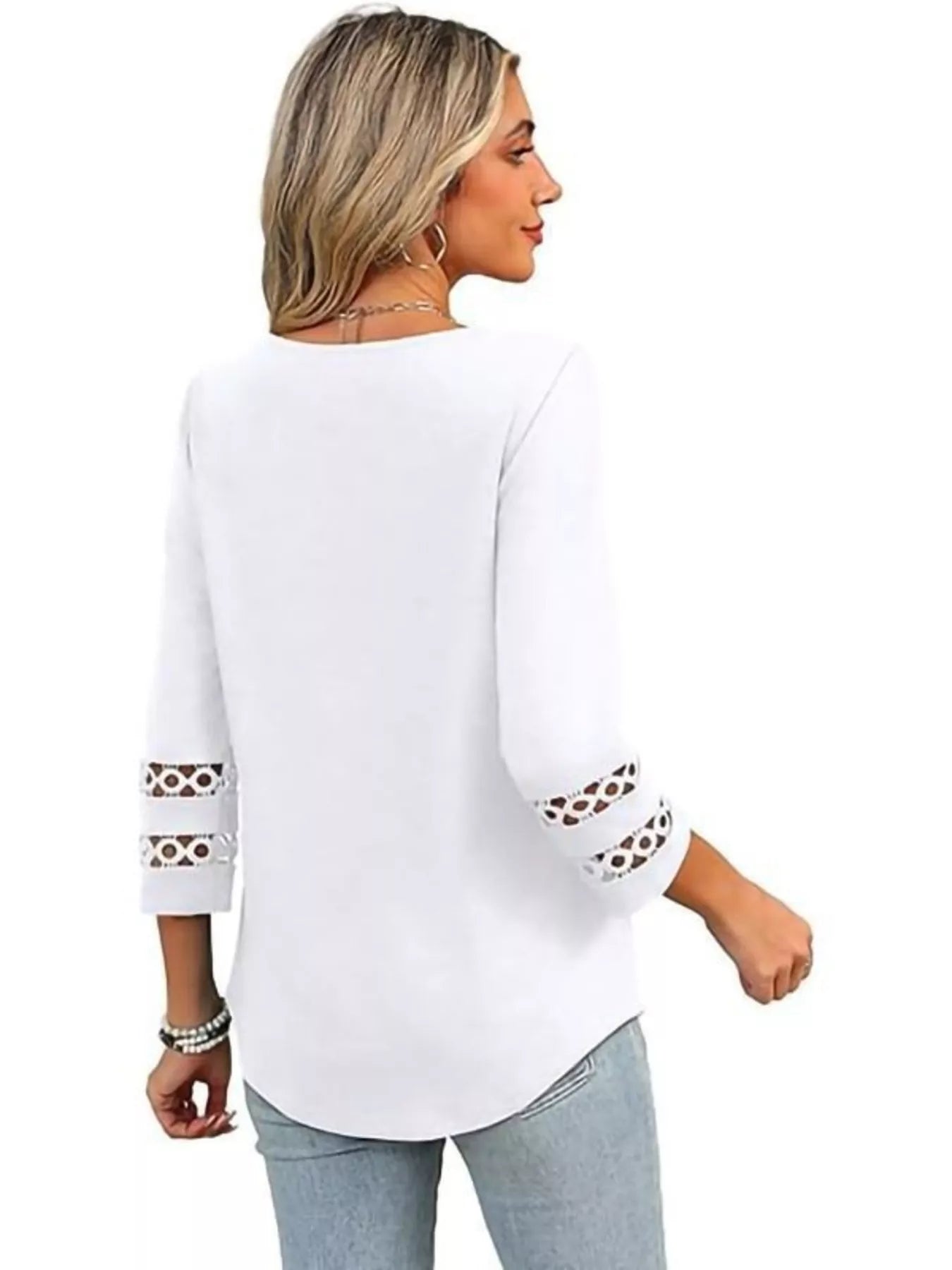 Full Size V-Neck 3/4 Sleeve T-Shirt Plus Size cb8ee4376a634573bd2c9bd2e1a77ab8-Max-Origin