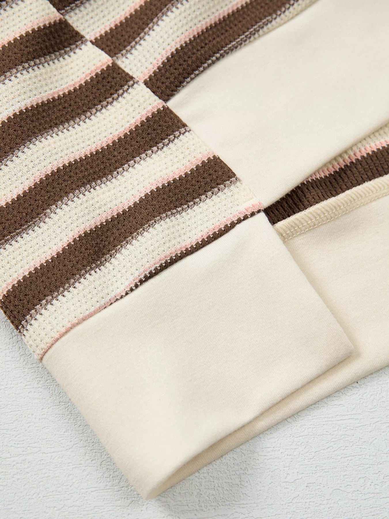 Stripe Stitched Detail Color Block Patchwork Oversized Top cb8f6c13754d4f75983fc74096945c70-Max-Origin