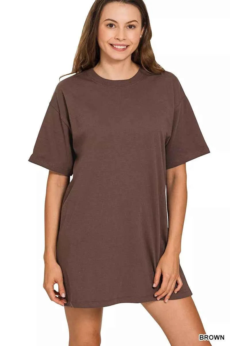 Zenana Short Sleeve Mini Tee Dress cb932ad2cc8e49a5844e0907c25ef4c8-Max-Origin