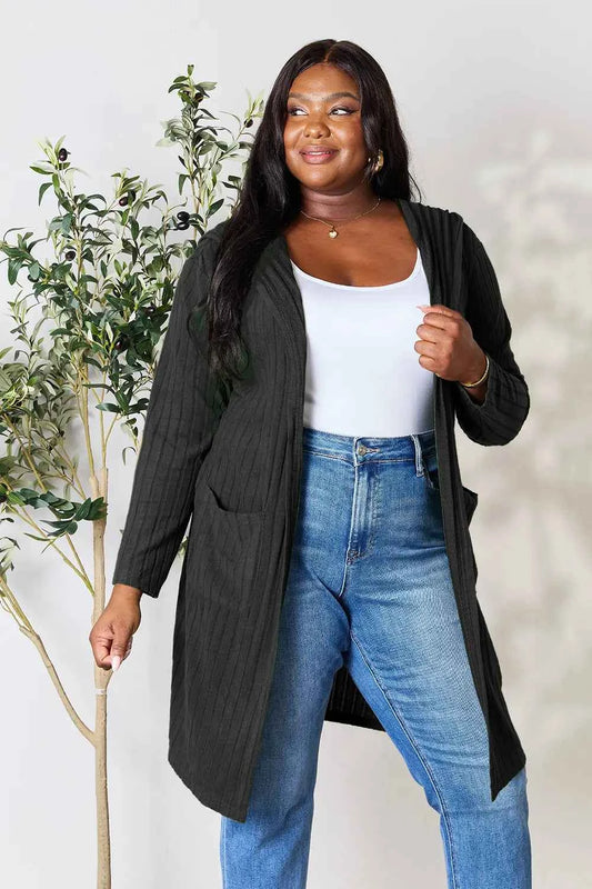 Basic Bae Full Size Hooded Sweater Cardigan cb97ebc831a443b6ac08fa05a2325941-Max