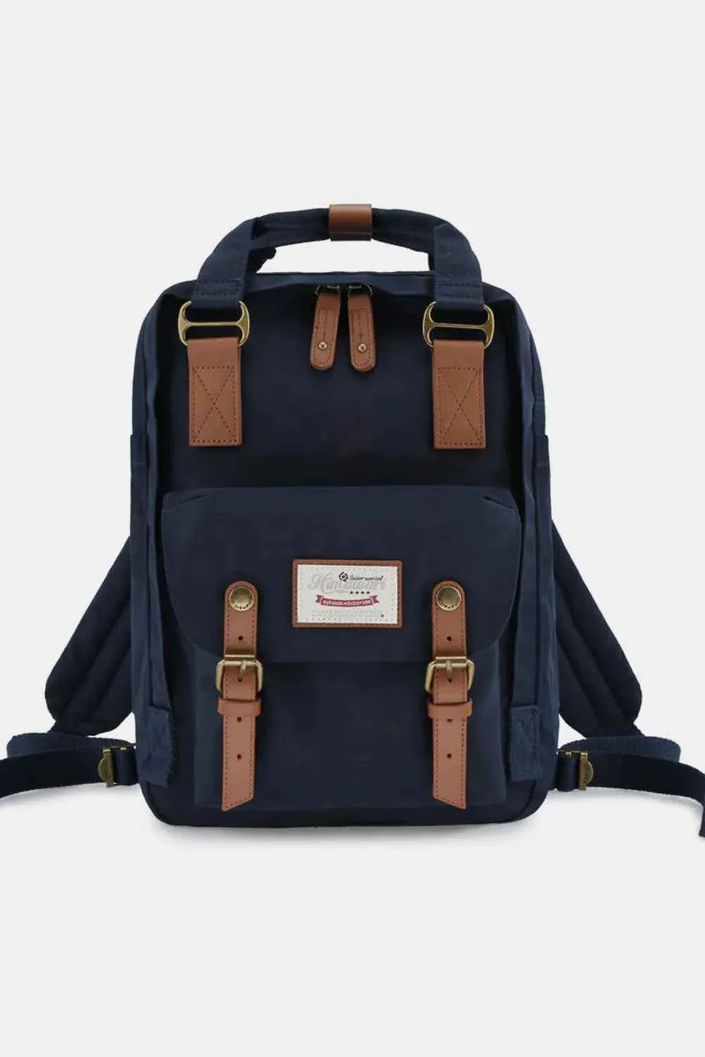 Himawari Contrast Waterproof Nylon Backpack Bag Navy One Size cba10a73-e0e0-4ff4-9995-2e06988b4daa-Max