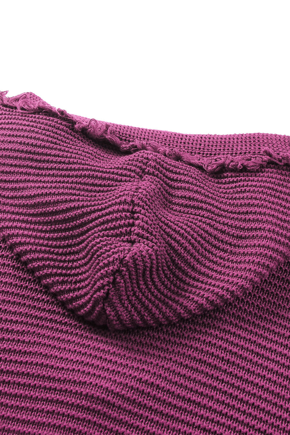 Purple Split V Neck Pullover Hooded Sweater cbadf0bed69113b2