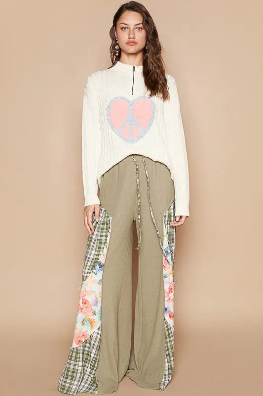 POL Cable-Knit Peace Patch Dropped Shoulder Sweater cbb6a789-b9af-4034-8b61-f44a31f1cdb9-Max