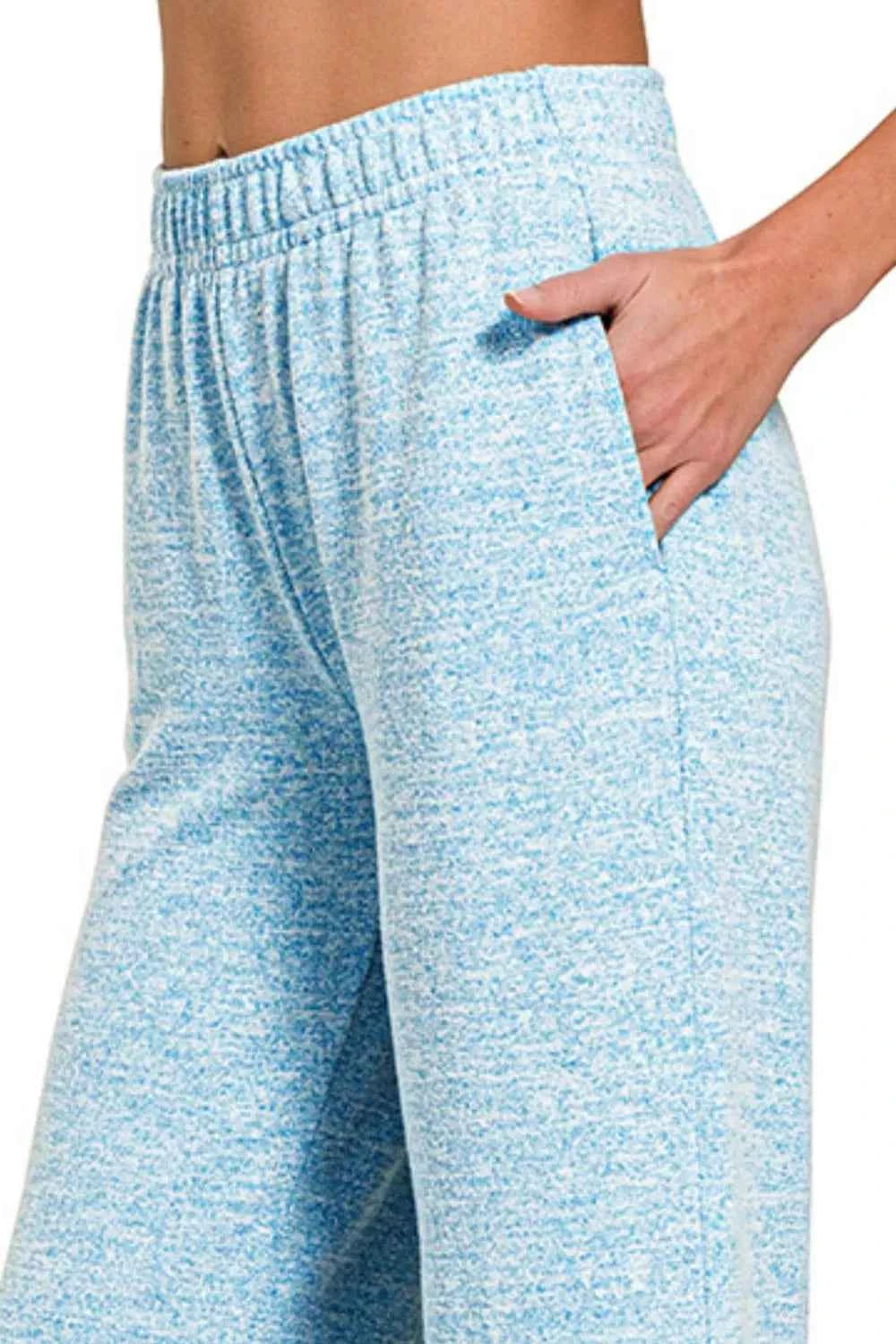 Zenana Soft Melange Hacci Elastic Waistband Lounge Pants cbc21e30-8a91-4053-800a-a1061e509d8d-Max-Origin