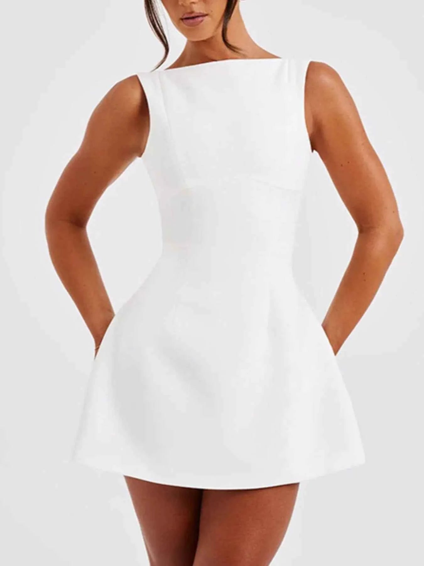 Round Neck Sleeveless Mini Dress cbc4b0be-9d4a-4863-8377-d4f3fef8c144-Max-Origin