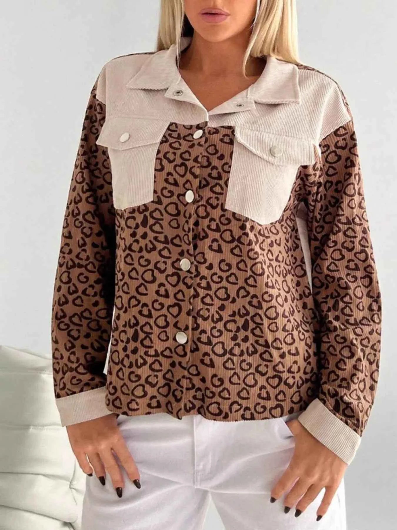 Leopard Long Sleeve Jacket with Chest Pockets cbc920d5-097e-458d-91cc-864a2c2b4cac-Max-Origin