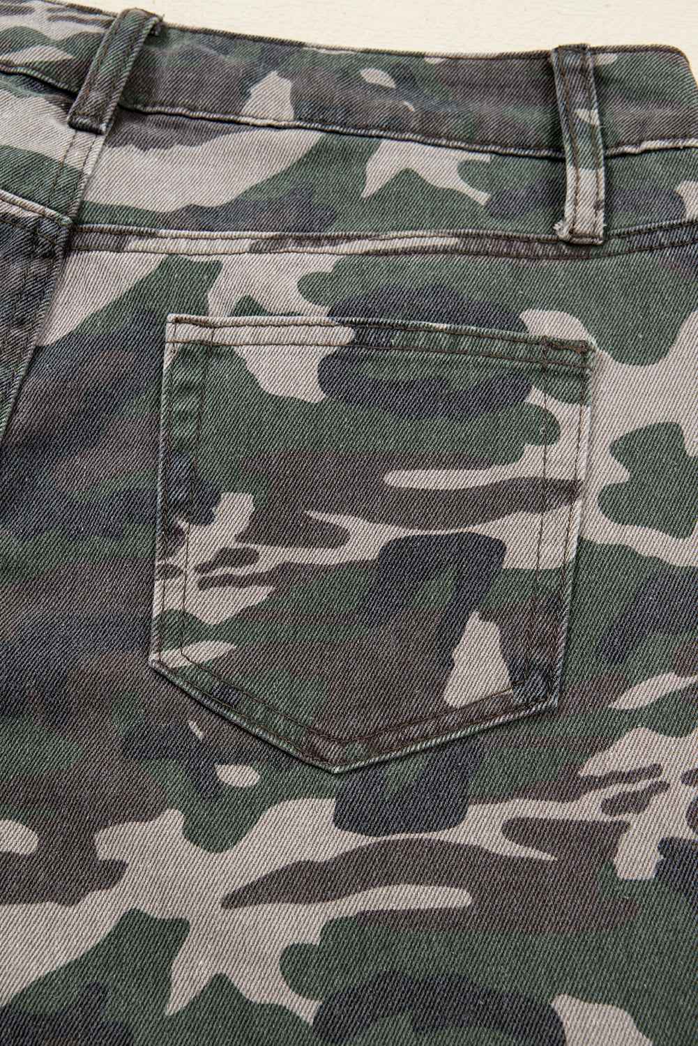 Green Camo Multi Pocket Cargo Wide Leg Jeans cbd618529baf3c8a